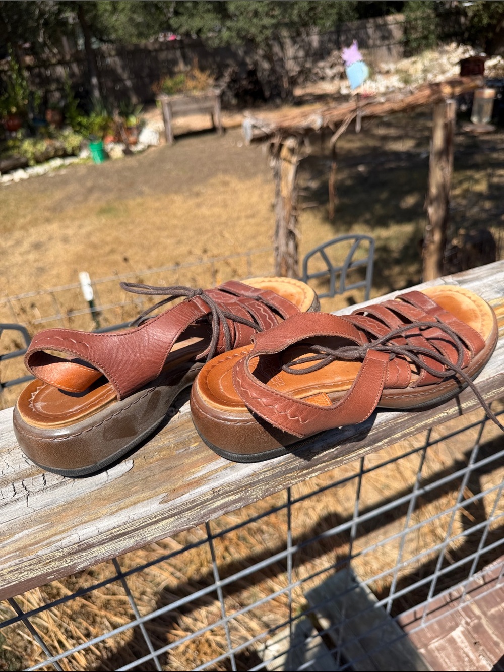 Dansko Brown Leather Platform Sandals